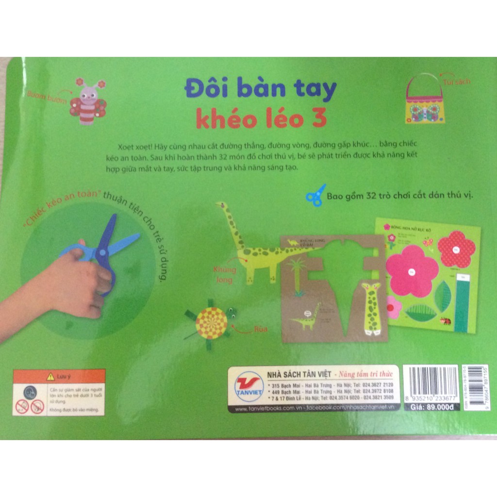 [ Sách ] Đôi Bàn Tay Khéo Léo ( Tập 3 ) - Cuốn Sách Thủ Công Đầu Tiên Cho Bé - Tặng Kèm Chiếc Kéo An Toàn