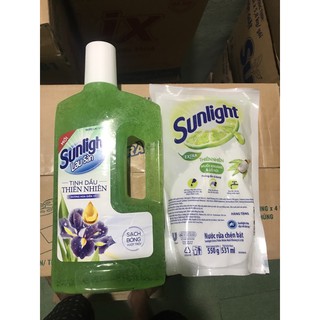 lau sàn sunlight 1kg tặng túi rua chén sunlight 550g