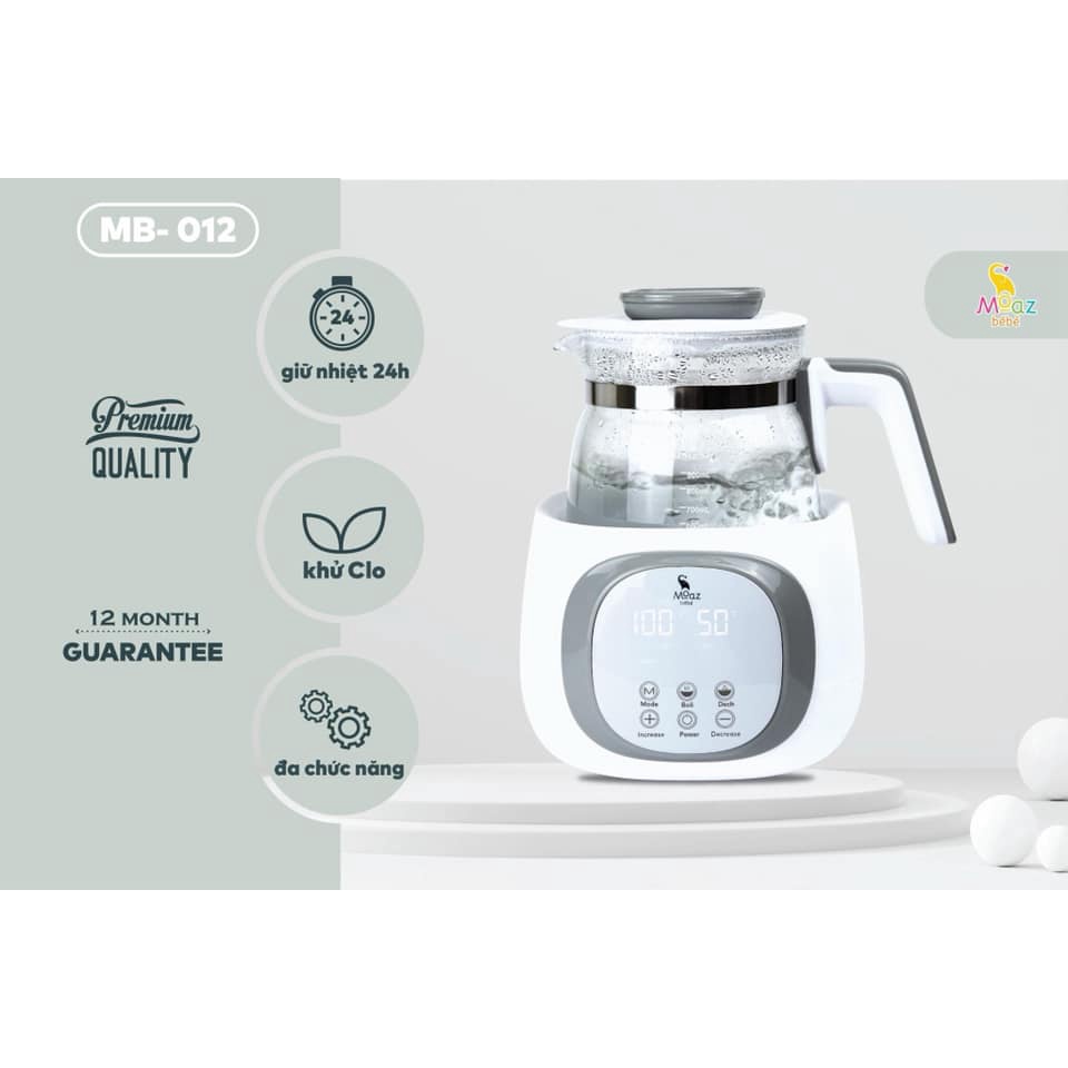 Bình đun nước pha sữa Thông Minh MOAZ BÉBÉ MB-012_ BH 1 năm | Bình đun nước đa năng