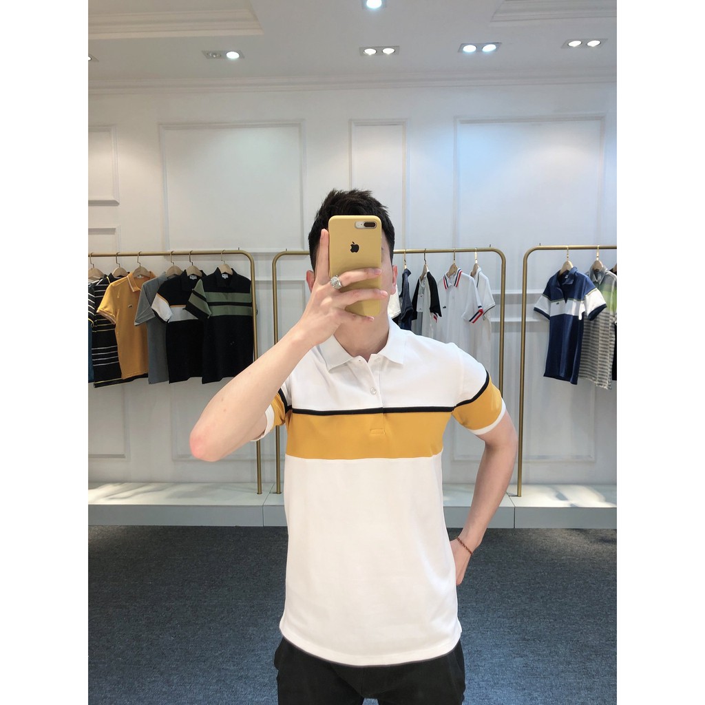 Áo thun Polo Sport nam có cổ tay ngắn Phối TRẮNG VÀNG vải Cotton xuất xịn, chuẩn form,sang trọng-lịch lãm AnvStore | BigBuy360 - bigbuy360.vn