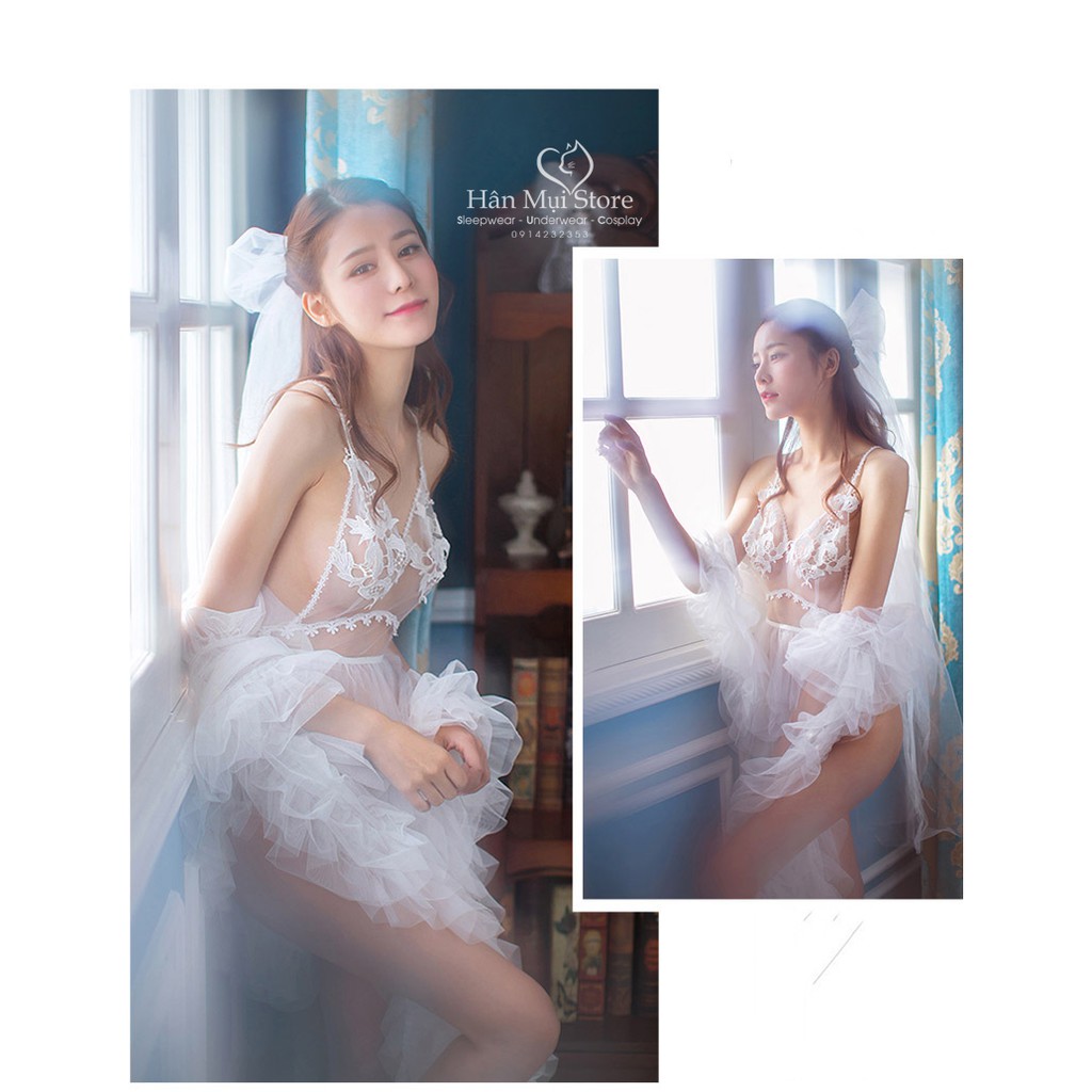 COSPLAY SEXY DESIGN CÔ DÂU/PHỤ DÂU TRẮNG NEW COSTUME GỢI CẢM FULL PHỤ KIỆN CÓ ẢNH THẬT (VÁY NGỦ) | BigBuy360 - bigbuy360.vn