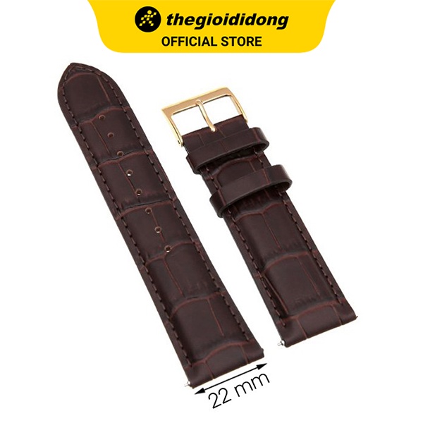 Dây da MVW cho đồng hồ 22 mm nâu L016-06-22