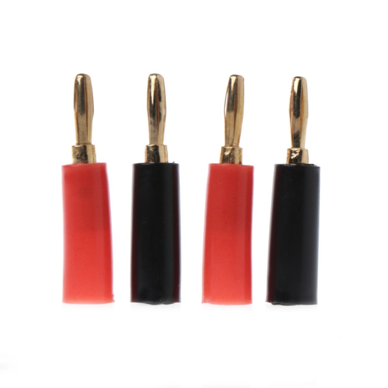 Set 4 Đầu Nối Dây Loa Không Hàn Mạ Vàng 4mm