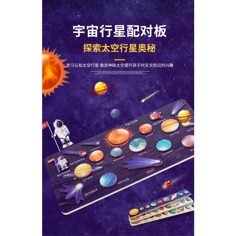 Câu đố giáo dục mầm non, câu đố tám hành tinh trong vũ trụ, câu đố bảng kết hợp nhận thức hành tinh trong hệ mặt trời, quà tặng câu đố đồ chơi giáo dục, quà tặng học sinh ngày thiếu nhi