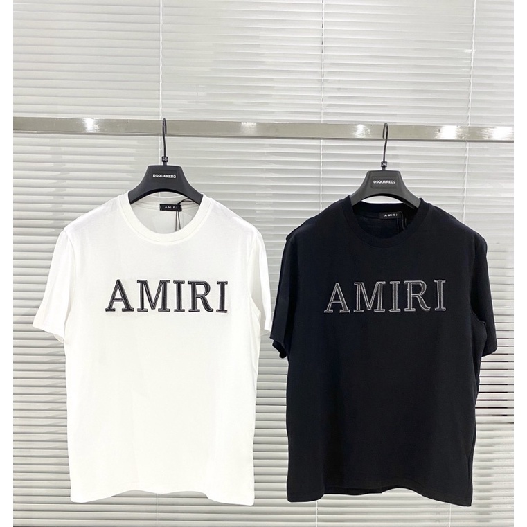 Áo phông amiri thời trang có hoạ tiết chữ in, Áo nam cộc tay mùa hè phong cách giới trẻ cotton btshop từ 45 đến 75 kg