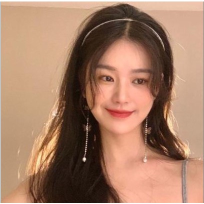 EPOCH Sweet Tassel Headband Temperament|Thin Hair Hoop Women Pearl French Butterfly Girls Simple Hair Accessories/Multicolor