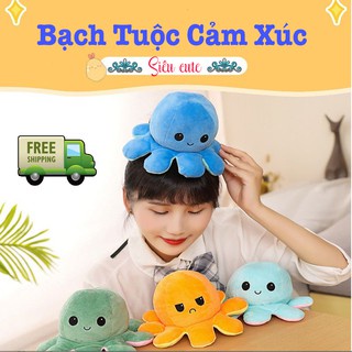 Gấu Bông Bạch Tuộc Cảm Xúc 2 Mặt Biến Hình Xinh Xắn Vải Nhung Mềm Mịn Co Giãn 4 Chiều