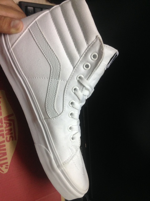 Giày Vans Sk8-hi All White Real