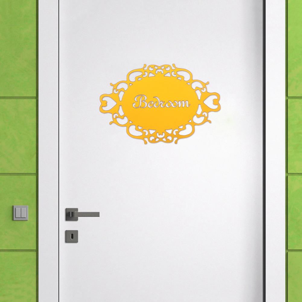 Decal acrylic dán cửa in chữ WC/Toilet/Bathroom cho nhà DIY