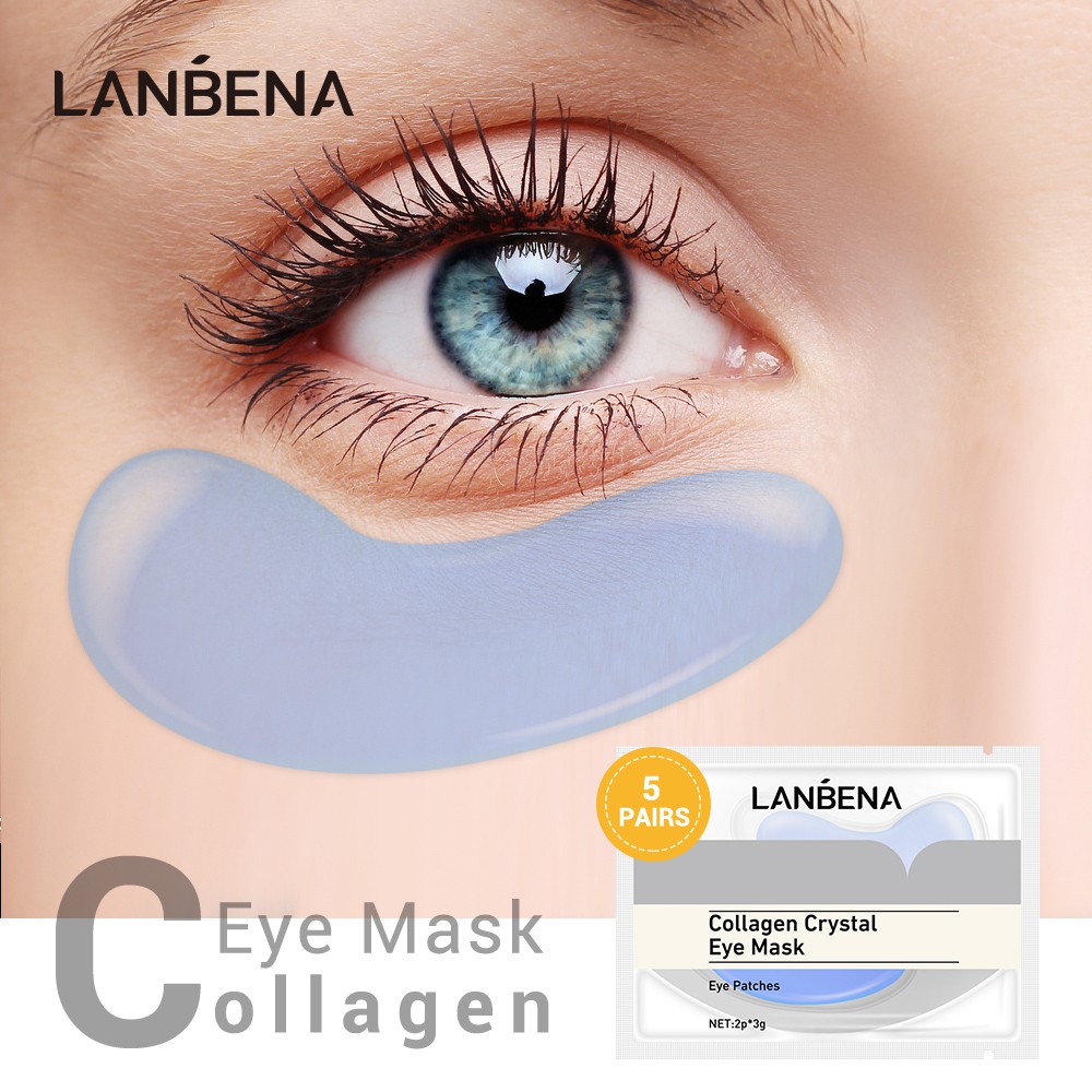 Set 10 mặt nạ LANBENA tinh chất vàng 24K collagen chống nếp nhăn chống lão hóa dưỡng ẩm loại bỏ quầng thâm mắt