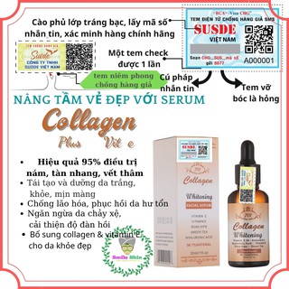 (có video, chính hãng) Serum dưỡng trắng da collagen plus vit E 701