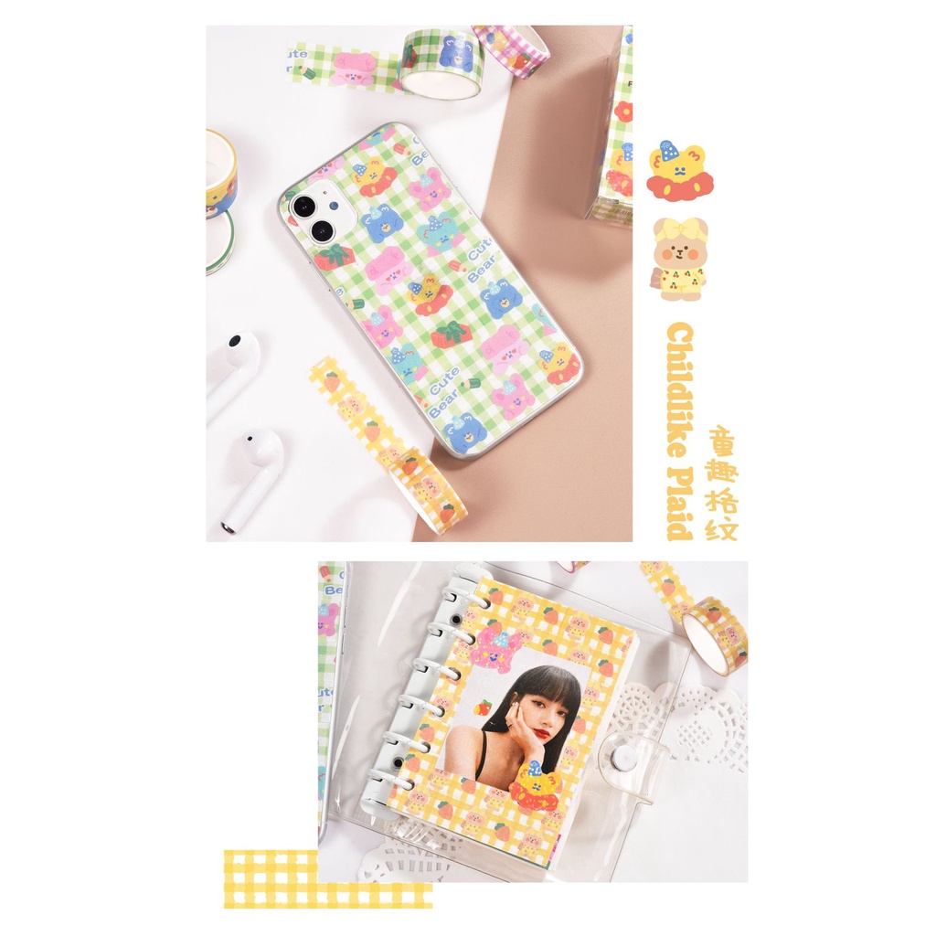 Set 4 - 5 Băng Keo Giấy Washi Tape Cuộn Cute Daily Series Phong Cảnh