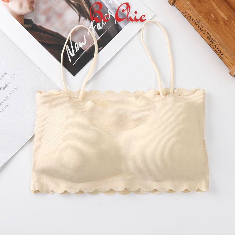 Áo Bra Nữ su gân viền sóng Không Gọng Nâng Ngực tôn vòng một gợi cảm mẫu B235 BC_CHIC LINGERIE