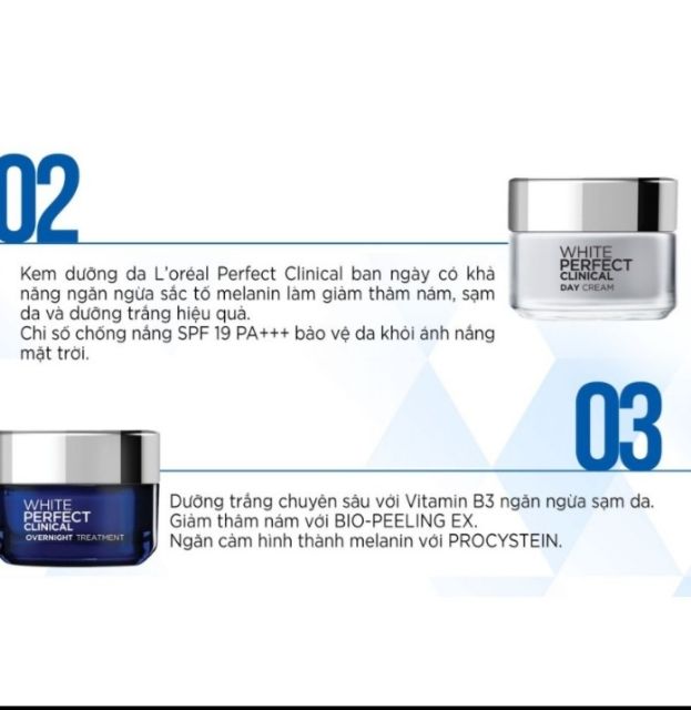 Chính hãng có hóa đơn Bộ kem dưỡng trắng da ban đêm Loreal clinical white perfect L'oreal ban ngày giảm chống thâm nám | BigBuy360 - bigbuy360.vn