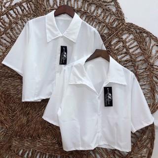 [TKN123] Sơ mi croptop Trắng CRT0002