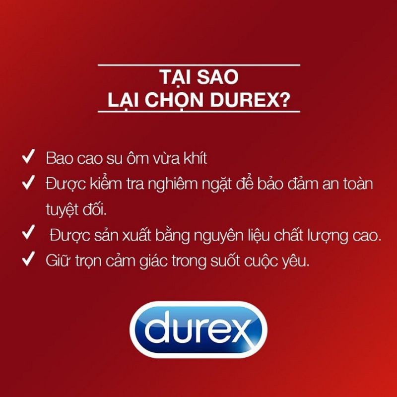 [Che Tên Sản Phẩm] Bao cao su Durex Fetherlite Siêu Mỏng, Cảm Giác Chân Thật, Tự Nhiên, Tăng Cường Hưng Phấn, Hộp 03bao