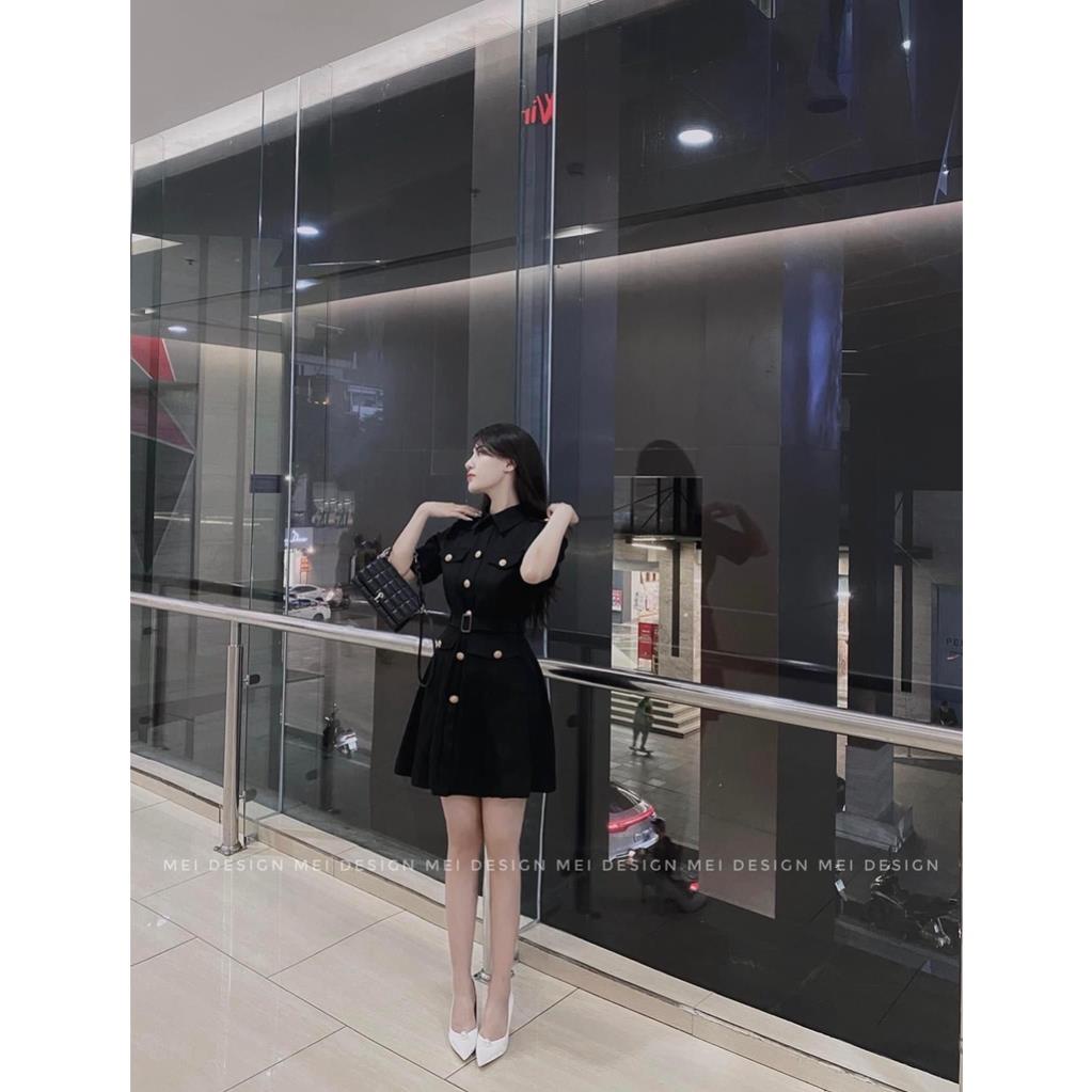 VÁY SƠ MI CỔ VEST KÈM THĂT EO SIÊU ĐẸP