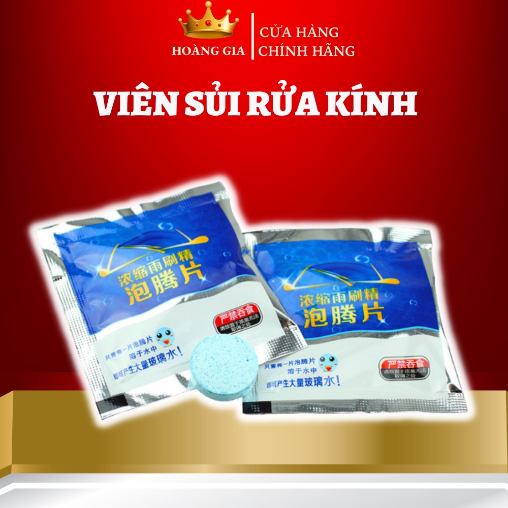 Viên Sủi Rửa Kính Gói 1 Viên Pha 4 Lít Nước Dung Dịch Rửa Kính Đậm Đặc