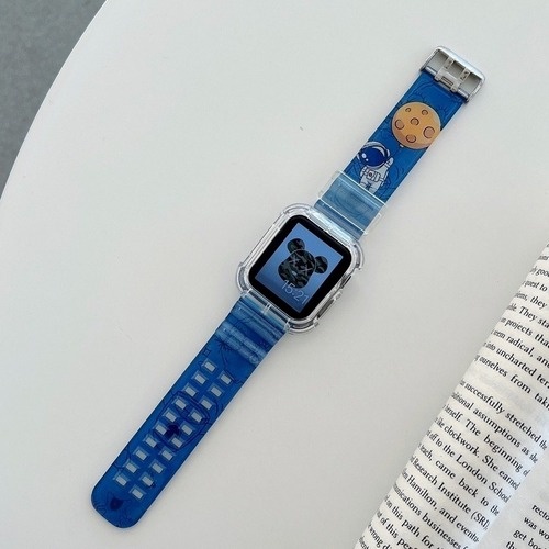 Dây Đeo Đồng Hồ 2 Trong 1 Màu Trong Suốt Cho iWatch series 7 6 SE 5 4 Kích Thước 45 41 40 44 42 38 mm