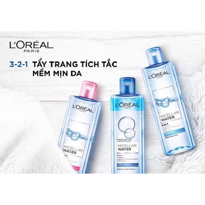 Nước tẩy trang Loreal Paris 3-in-1 Micellar Water 95ml - 400ml