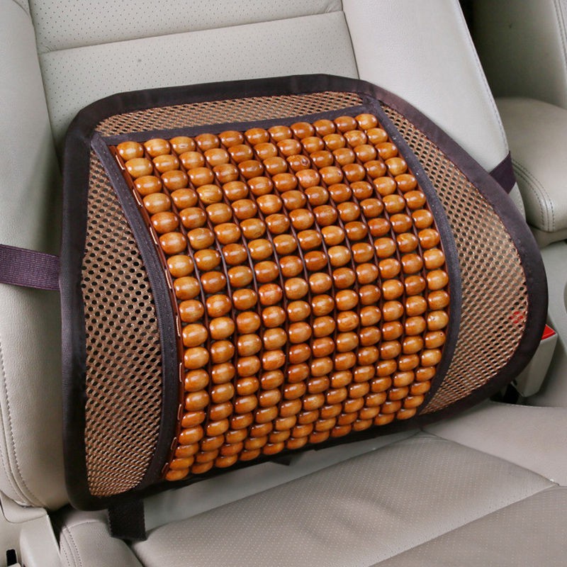 đệm thắt lưng xe hơi gỗ Hạt thoáng khí hỗ trợ massage ghế văn phòng gối tựa ô tô sử dụng mùa hè