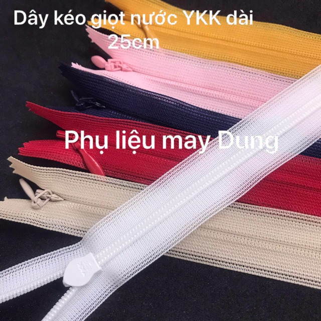 Dây kéo giọt nước YKK dài 25cm