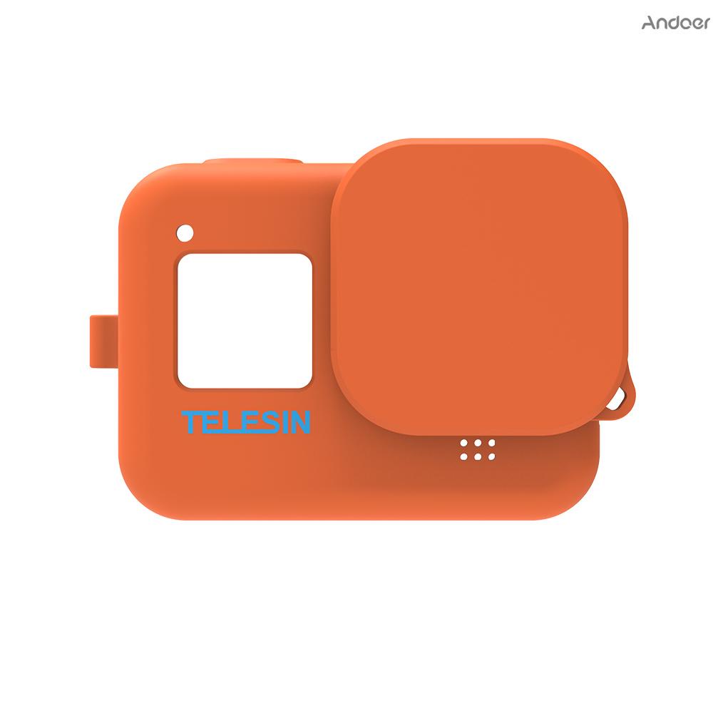 Telesin Vỏ Silicon Bảo Vệ Ống Kính Máy Ảnh Kèm Dây Đeo Cho Gopro Hero 8 | BigBuy360 - bigbuy360.vn