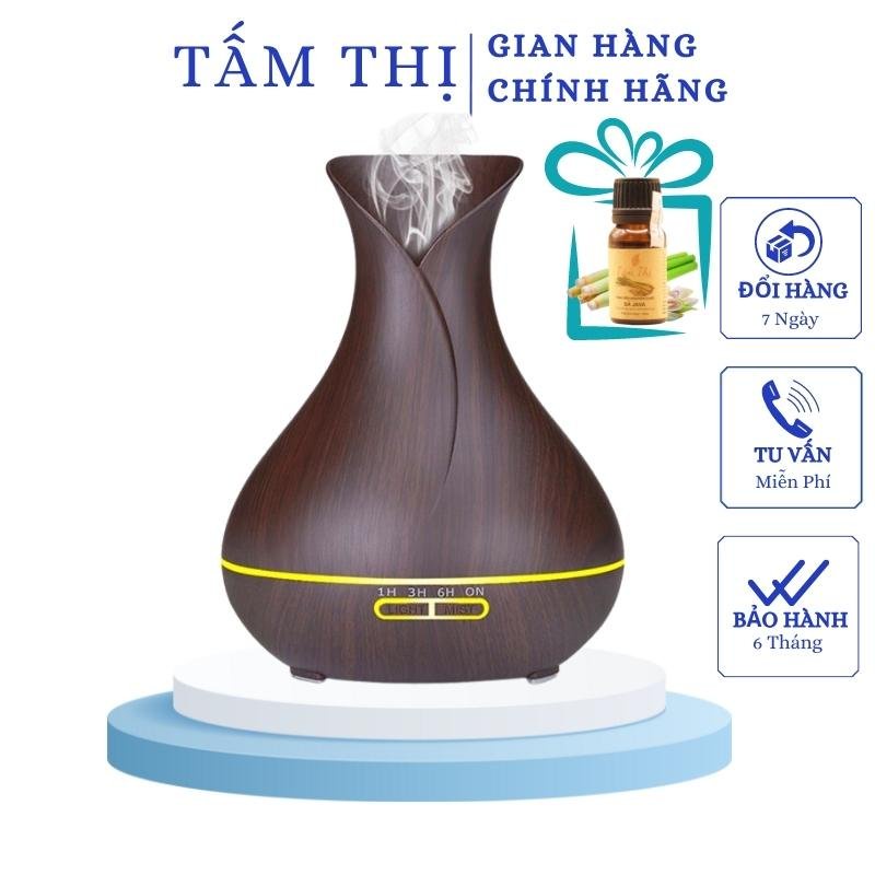 Đèn Xông Tinh Dầu TẤM THỊ Aroma Tulip 550Ml Phun Sương Tinh Dầu Cho Phòng Ngủ Tạo Ẩm Tỏa Hương Thơm Phòng Đuổi Muỗi