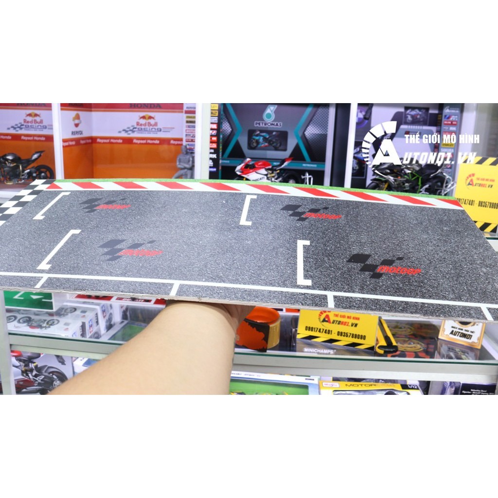 DIORAMA MẶT ĐƯỜNG ĐUA PIT RACE KÍCH THƯỚC 25X58CM CHO MÔ TÔ 1:12 PK092