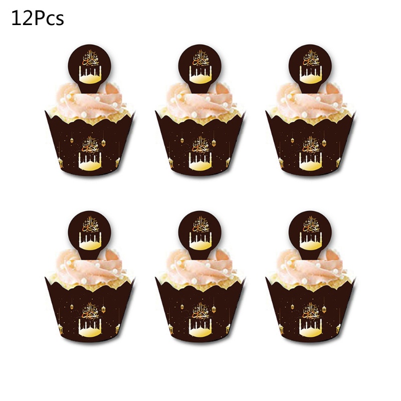 Set 12 Cốc Giấy Đựng Bánh Cupcake Phong Cách Hồi Giáo