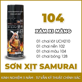 Gói 4 chai sơn xám xi măng 104 Sơn Samurai