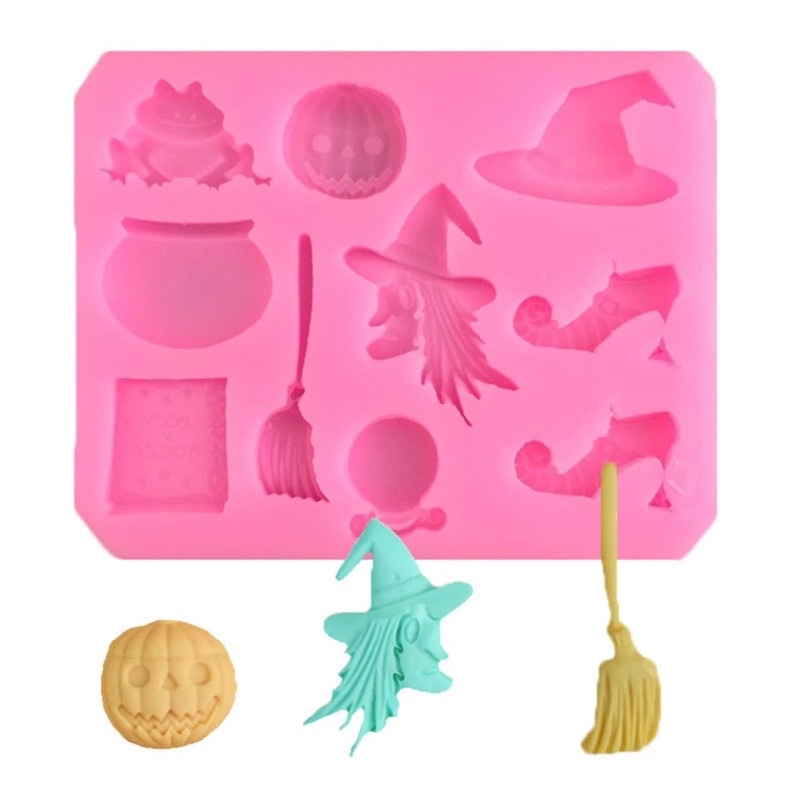 Tấm silicon Halloween 3D làm fondant, trang trí bánh trung thu hiện đại