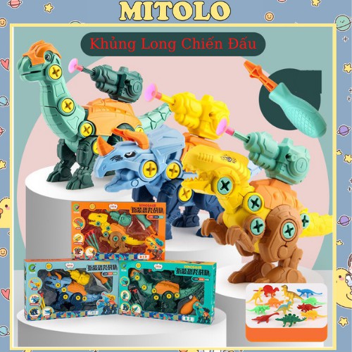Đồ chơi lắp ráp cho bé khủng chiến đấu Mitolo mô hình khủng long thời tiền sử 333-101 / 333-102 / 333-103