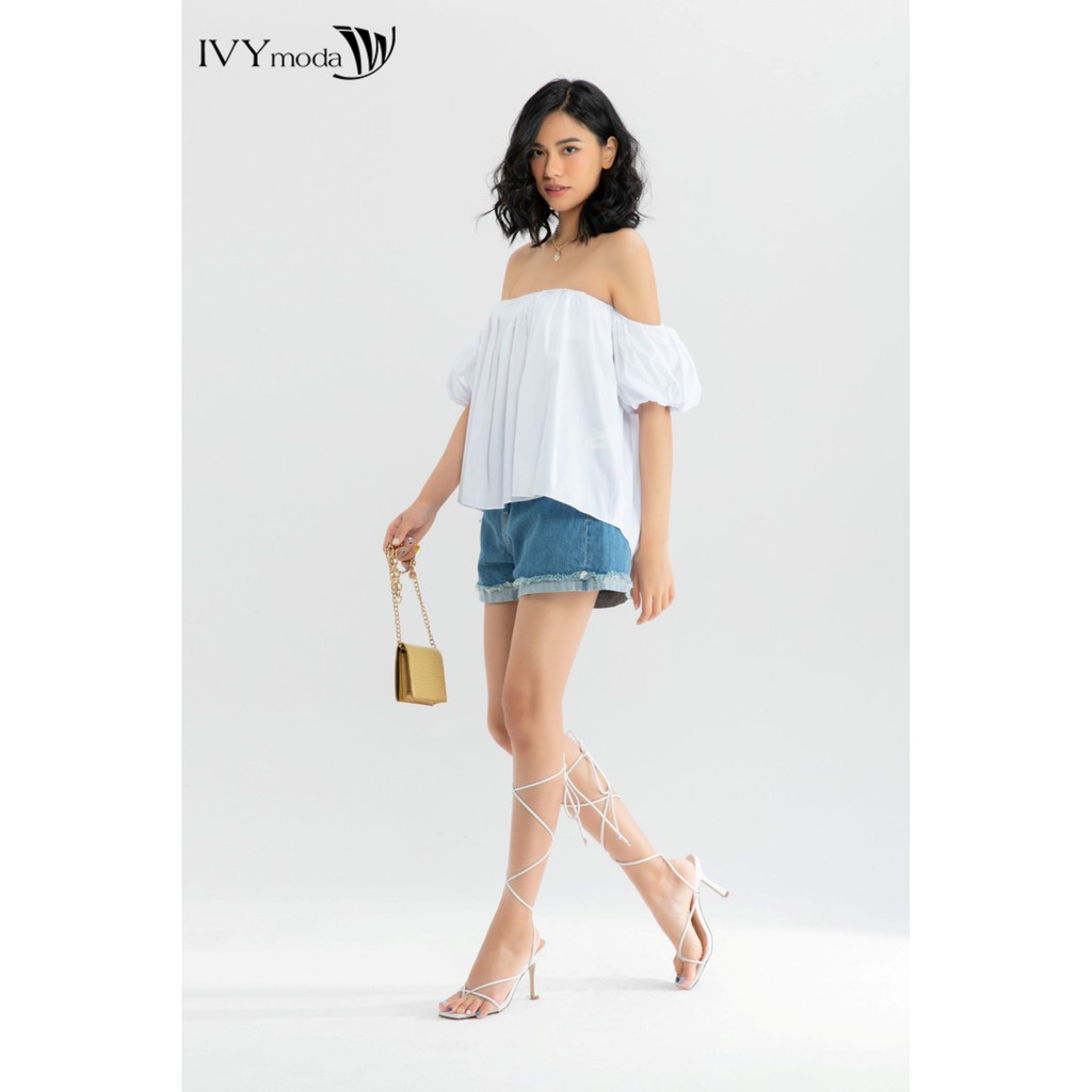 Áo sơ mi nữ trễ vai thiết kế IVY moda MS 16T0031