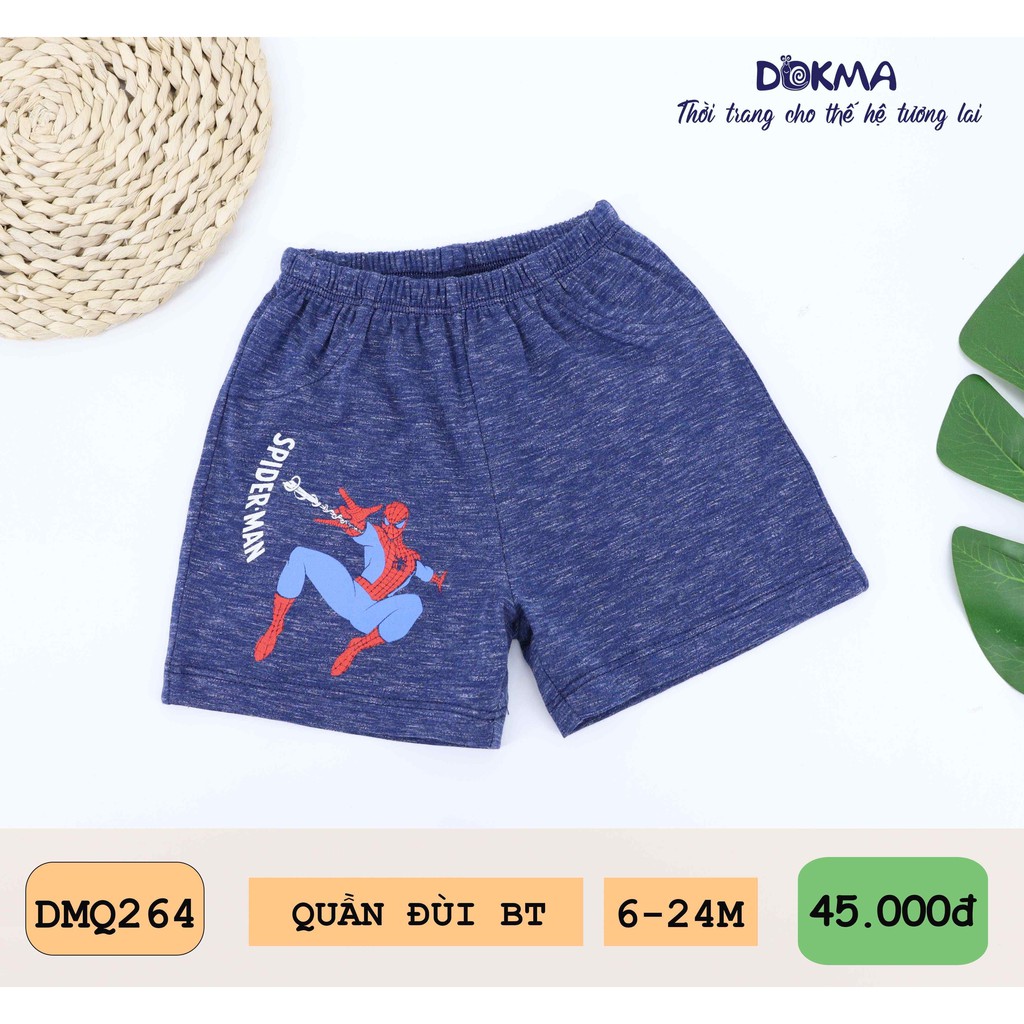 Quần đùi bé trai DOKMA DMQ264, quần short họa tiết siêu nhân cotton cao cấp