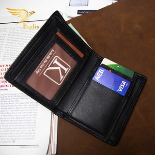 Ví Nam Da Thật Cao Cấp Chính Hãng KALIS Ví Bóp Nam Đẹp Da Bò Nappa Cầm Tay Nhỏ Gọn Dáng Đứng Thời Trang Độc Lạ