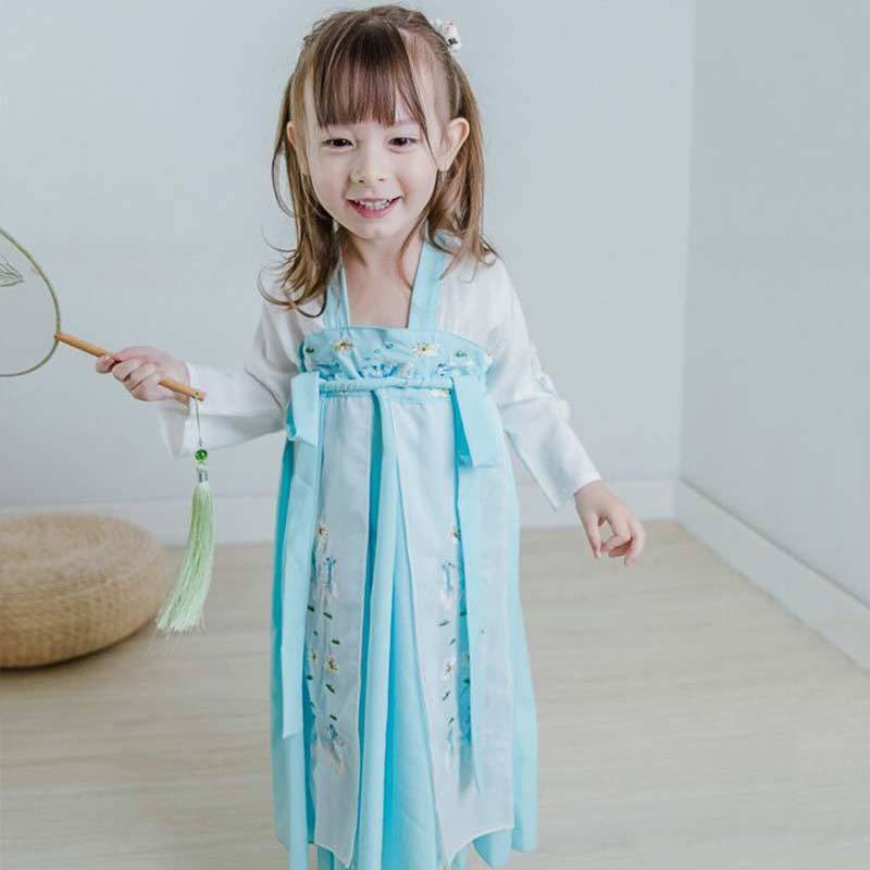 Áo dài bé gái, cách tân thu đông, váy hanfu trẻ em, siêu cổ trung, kiểu trung quốc, trang, phương tây