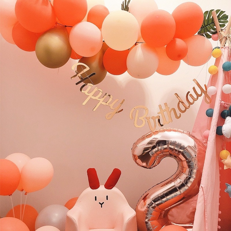 Dây Cờ Happy Birthday Mạ Đồng Trang Trí Tiệc Sinh Nhật