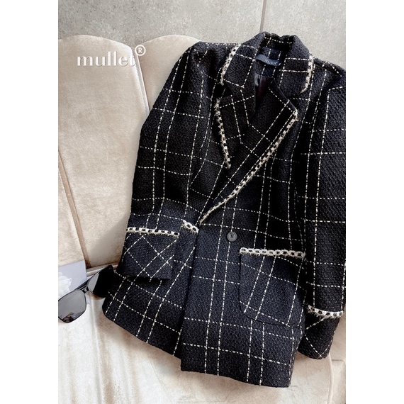 Áo 𝐁𝐥𝐚𝐜𝐤𝐜𝐚𝐭 Blazer dạ kẻ