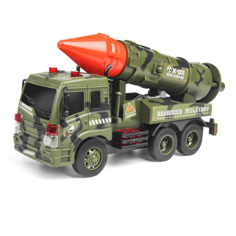 Xe mô hình ô tô quân đội chạy đà đồ chơi trẻ em tỉ lệ 1:16 có âm thanh và đèn