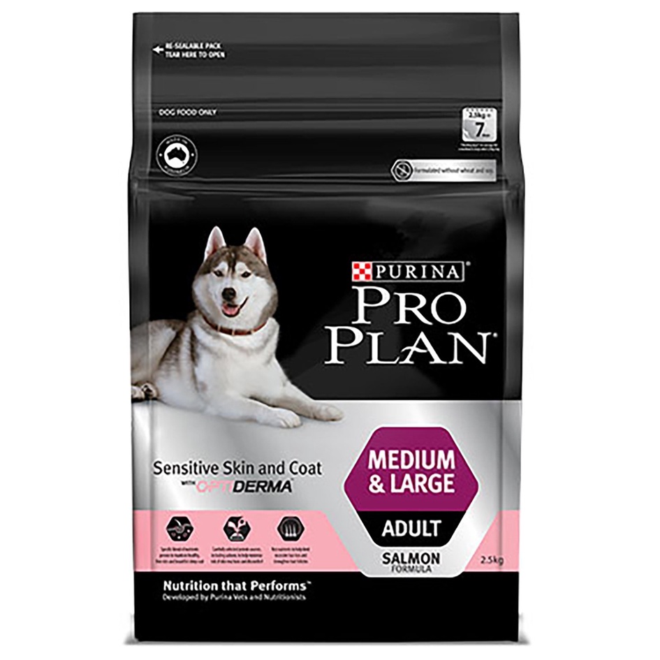 Purina Pro Plan Sensitive medium &amp;large - thức ăn vị cá hồi cho chó nhạy cảm, dễ dị ứng da và tiêu hóa bao 2.5kg
