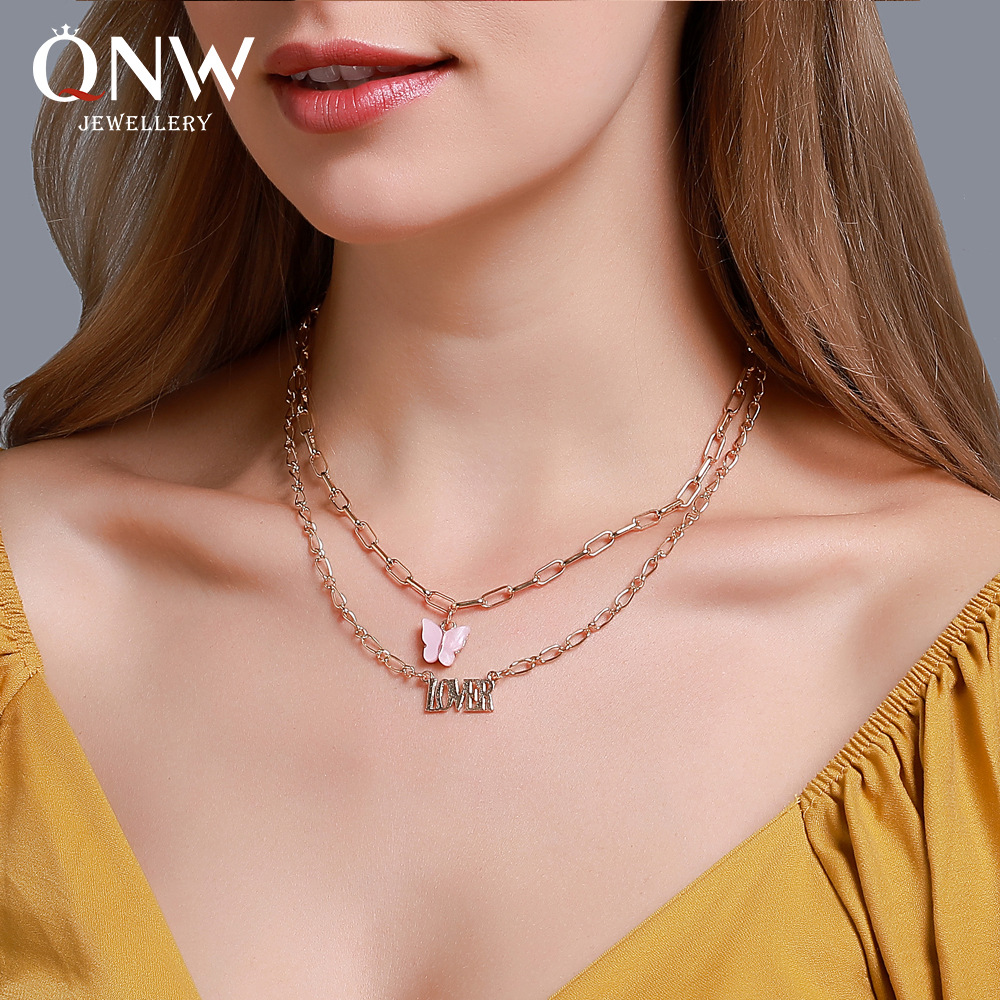 BUTTERFLY vòng cổ Hai Lớp Mặt Hình Bươm Bướm | BigBuy360 - bigbuy360.vn