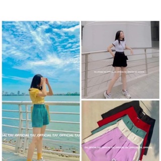 Bán sỉ buôn quần sooc cạp cao gập gấu cho nữ