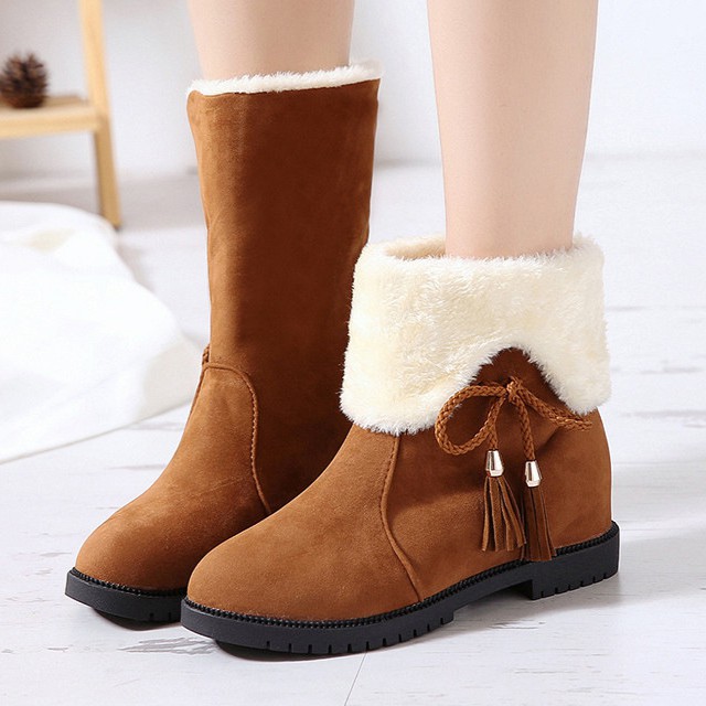 Boots Cao Cổ Da Lộn Lót Bông Siêu Ấm ạ