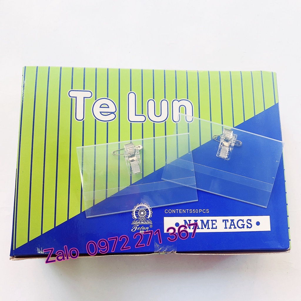 ( BÁN SỈ ) Hộp 50 chiếc Thẻ cài Telun, Sakura - Thẻ cài đại hội, học sinh NAME TAGS