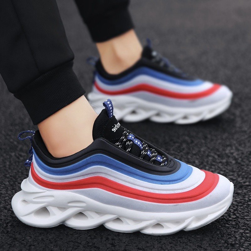 Giày Nam Sneaker đế xoắn Shineee viền màu cực chất