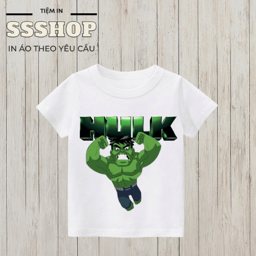 Áo thun bé trai in hình Maver Hulk CHIBI siêu cute, chất liệu cotton thoáng mát, hình in không bong tróc SSSHOP