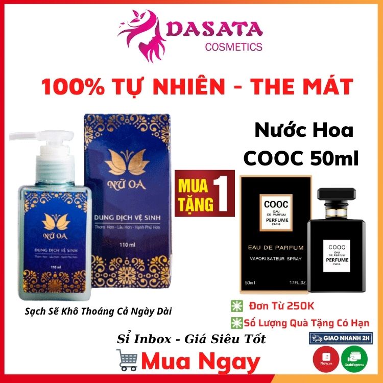 Dung Dịch Vệ Sinh Nữ Oa 110ml Thảo Dược An Toàn Có Thể Súc Miệng Giúp Làm Sạch Làm Hồng Se Khít Vùng Kín DASATA