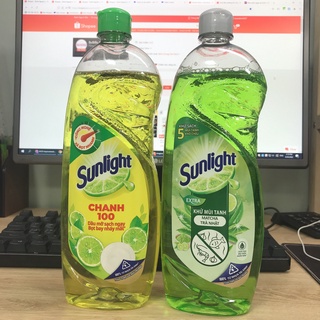 Nước rửa chén SUNLIGHT khử mùi tanh 730ml Chanh Trà xanh Lô hội