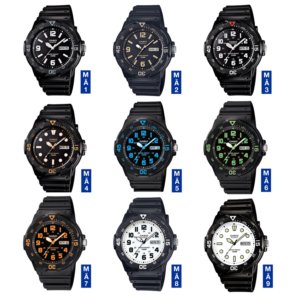 Đồng hồ nam dây nhựa Casio Standard chính hãng Anh Khuê MRW-200 Series (44mm)